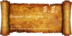 Bognár Emiliána névjegykártya